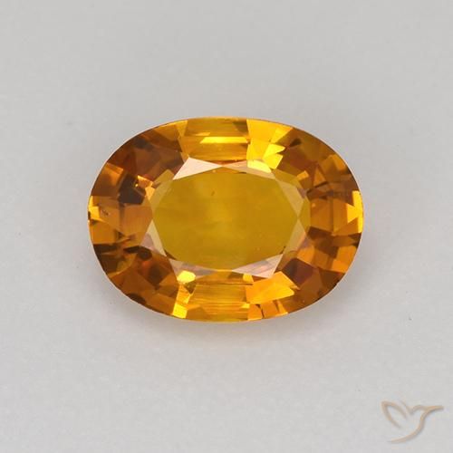 0.77ct Naturale Arancio Medio Zaffiro, Ovale, VS