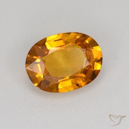 Zaffiro Arancio Medio naturale da 0.77 ct, Ovale, VS