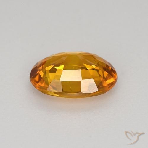 Zaffiro Arancio Medio naturale da 0.77 ct, Ovale, VS