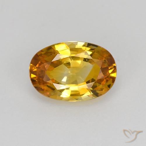 0.92ct Naturale Arancio-Oro Zaffiro, Ovale, VS
