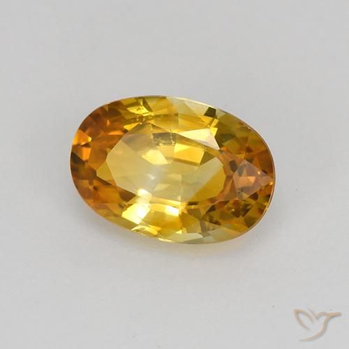 Zaffiro Arancio-Oro naturale da 0.92 ct, Ovale, VS