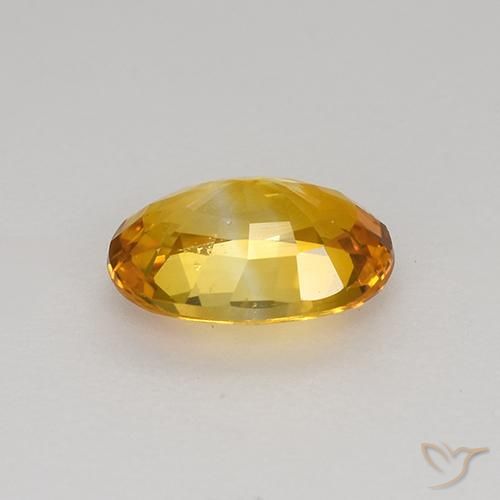 Zaffiro Arancio-Oro naturale da 0.92 ct, Ovale, VS