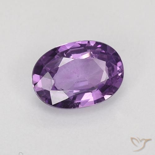Zaffiro Viola medio naturale da 0.76 ct, Ovale, VVS-VS