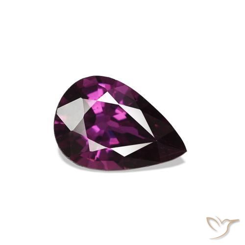 Zaffiro Viola scuro naturale da 0.67 ct, Forma a pera, VVS-VS