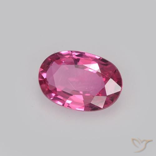 Zaffiro Rosa hot naturale da 0.49 ct, Ovale, VVS-VS