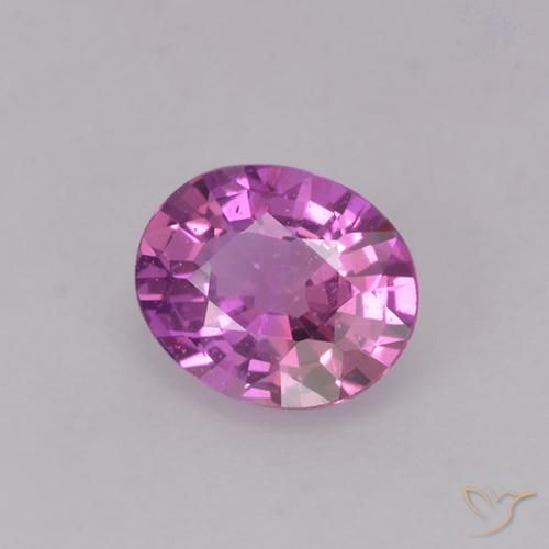 Zaffiro Viola rosato intenso naturale da 0.79 ct, Ovale, VVS-VS