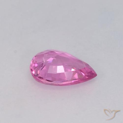 Zaffiro Rosa scuro naturale da 0.67 ct, Forma a pera, VVS