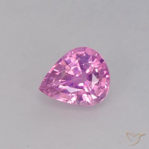 0.62ct Naturale Rosa medio Zaffiro, Forma a pera, VVS, Photo A