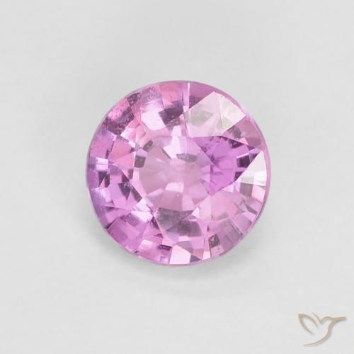 Zaffiro Viola rossastro naturale da 0.54 ct, Rotondo, VVS-VS