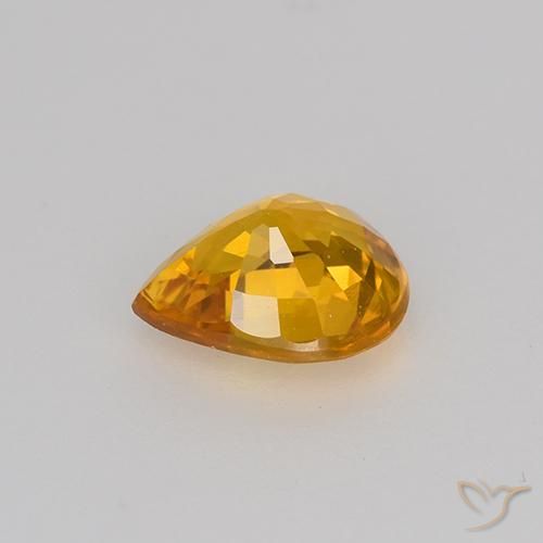 Zaffiro Arancio Dorato Profondo naturale da 0.70 ct, Forma a pera, VVS