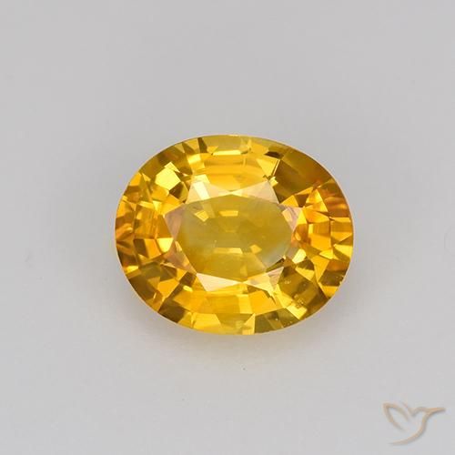0.84ct Naturale Arancione-Oro medio Zaffiro, Ovale, VS