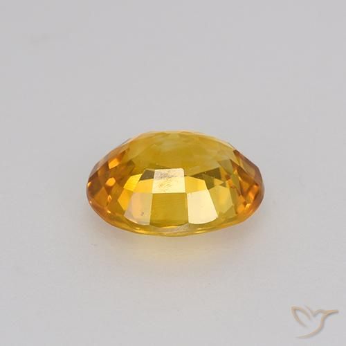 Zaffiro Arancione-Oro medio naturale da 0.84 ct, Ovale, VS