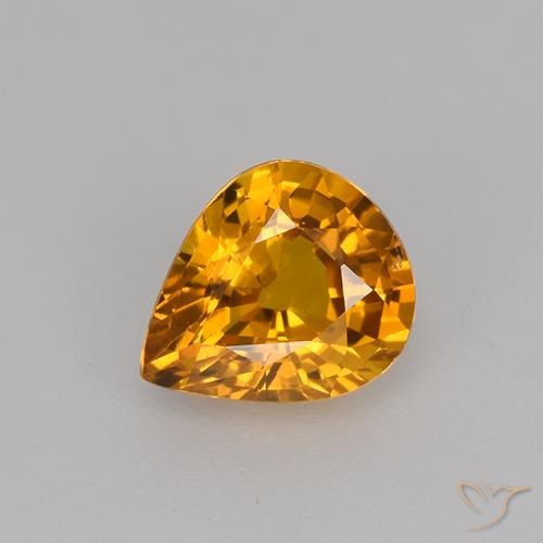 0.79ct Naturale Oro Zaffiro, Forma a pera, VS