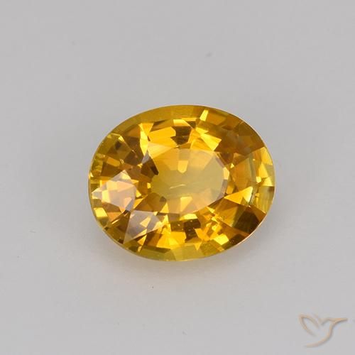 Zaffiro Arancio-Oro naturale da 0.75 ct, Ovale, VVS-VS
