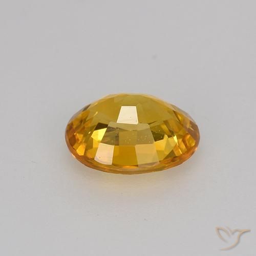 Zaffiro Arancio-Oro naturale da 0.75 ct, Ovale, VVS-VS