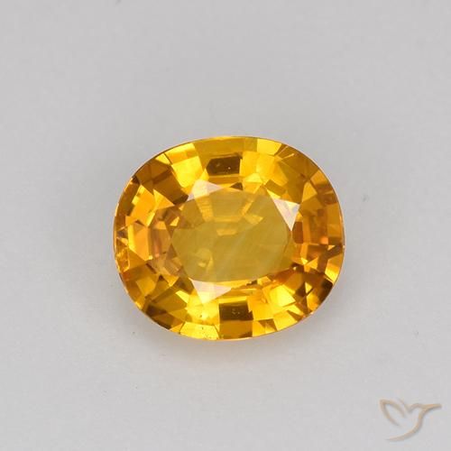 0.75ct Naturale Arancio Scuro-Oro Zaffiro, Ovale, VVS-VS