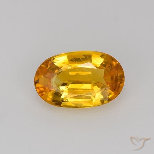 0.83ct Naturale Arancio Scuro-Oro Zaffiro, Ovale, VVS