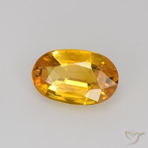 Zaffiro Arancio Scuro-Oro naturale da 0.83 ct, Ovale, VVS