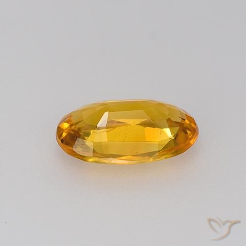 Zaffiro Arancio Scuro-Oro naturale da 0.83 ct, Ovale, VVS