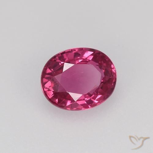 Zaffiro Rosso chiaro naturale da 0.45 ct, Ovale, VVS-VS
