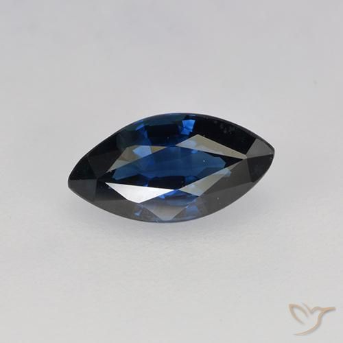 Zaffiro Blu notte naturale da 0.76 ct, Taglio marquise, VVS