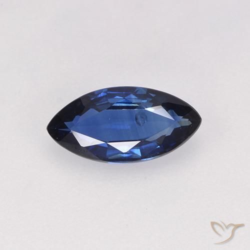 Zaffiro Blu scuro naturale da 0.65 ct, Taglio marquise, VS