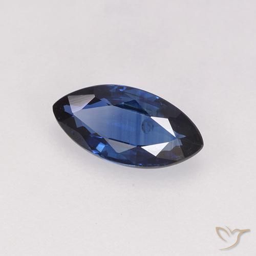 Zaffiro Blu scuro naturale da 0.65 ct, Taglio marquise, VS