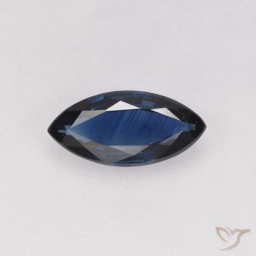 0.57ct Naturale Blu navy Zaffiro, Taglio marquise, VVS