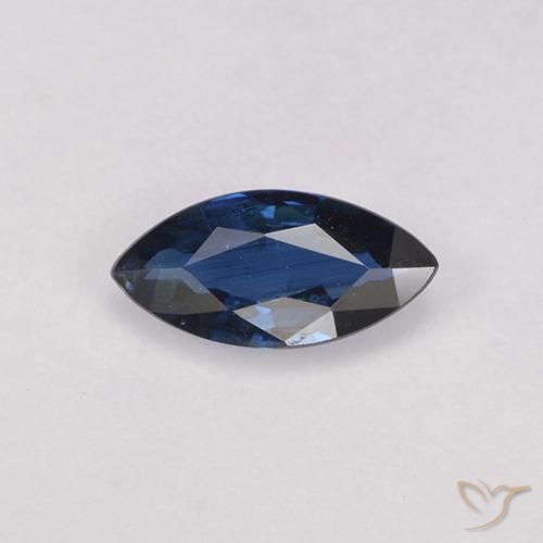 0.55ct Naturale Blu navy Zaffiro, Taglio marquise, VS