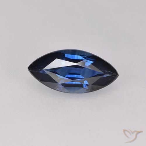Zaffiro Azzurro crepuscolare naturale da 0.60 ct, Taglio marquise, VVS-VS