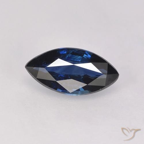Zaffiro Blu notte naturale da 0.76 ct, Taglio marquise, VVS-VS