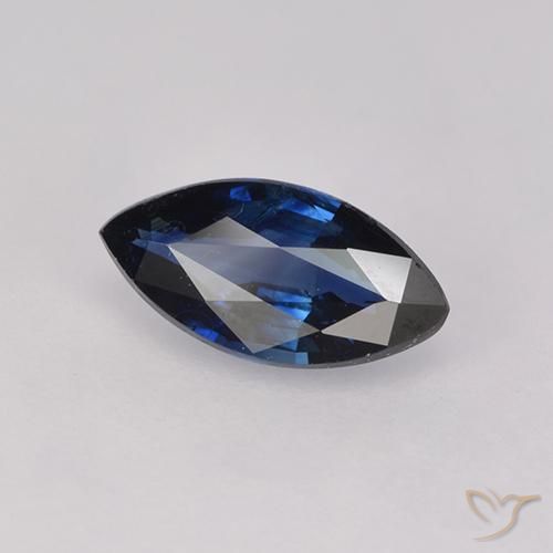 Zaffiro Blu notte naturale da 0.76 ct, Taglio marquise, VVS-VS