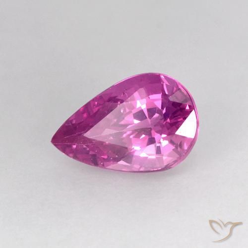 Zaffiro Rosa intenso naturale da 0.54 ct, Forma a pera, VVS-VS