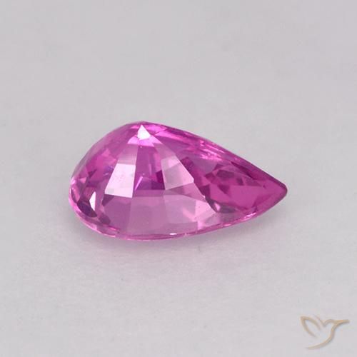 Zaffiro Rosa intenso naturale da 0.54 ct, Forma a pera, VVS-VS