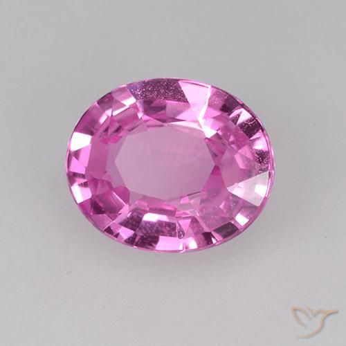 Zaffiro Rosa scuro naturale da 0.70 ct, Ovale, VVS-VS