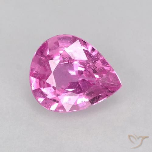 0.62ct Naturale Rosa intenso Zaffiro, Forma a pera, VS
