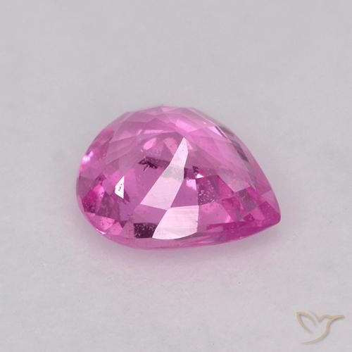 Zaffiro Rosa intenso naturale da 0.62 ct, Forma a pera, VS