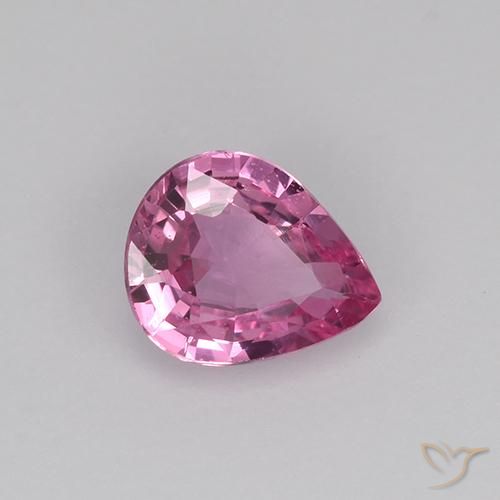 Zaffiro Rosa scuro naturale da 0.63 ct, Forma a pera, VS