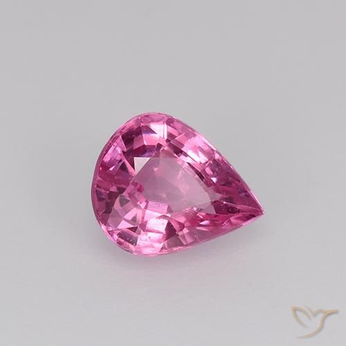 Zaffiro Rosa scuro naturale da 0.71 ct, Forma a pera, VS