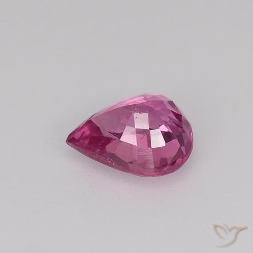 Zaffiro Rosa scuro naturale da 0.71 ct, Forma a pera, VS
