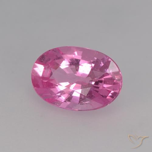 Zaffiro Rosa intenso naturale da 0.68 ct, Ovale, VVS-VS