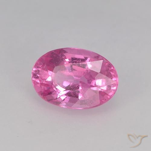 Zaffiro Rosa intenso naturale da 0.67 ct, Ovale, VVS-VS