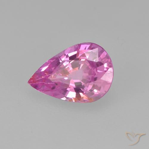 Zaffiro Rosa intenso naturale da 0.58 ct, Forma a pera, VVS-VS