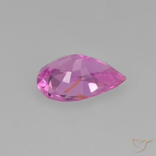 Zaffiro Rosa intenso naturale da 0.58 ct, Forma a pera, VVS-VS