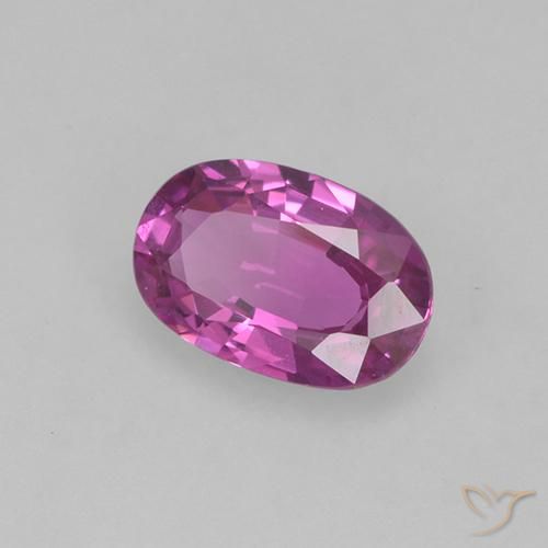 Zaffiro Viola rosato intenso naturale da 0.66 ct, Ovale, VVS