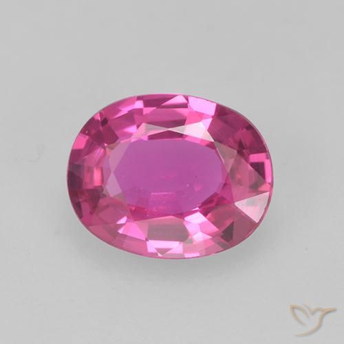 0.61ct Naturale Magenta intenso Zaffiro, Ovale, VS