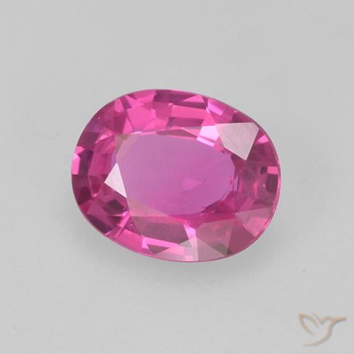 Zaffiro Magenta intenso naturale da 0.61 ct, Ovale, VS