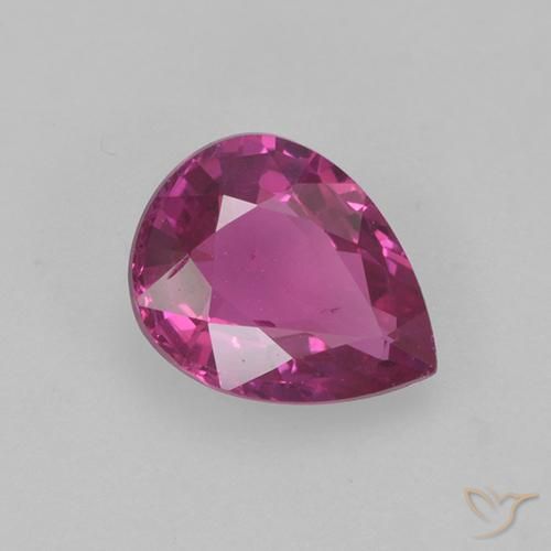 0.66ct Naturale Magenta Zaffiro, Forma a pera, VS