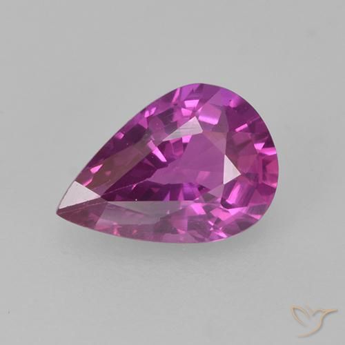 0.66ct Naturale Viola rosato intenso Zaffiro, Forma a pera, VS