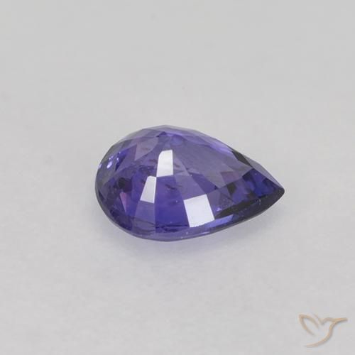 Zaffiro Viola medio naturale da 0.52 ct, Forma a pera, VS-SI